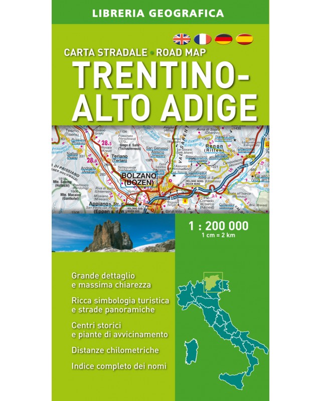 Carta stradale del TrentinoAlto Adige  Libreria Geografica