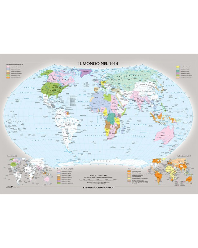 Carta Murale L Europa Durante La Prima Guerra Mondiale Colonialismo Libreria Geografica